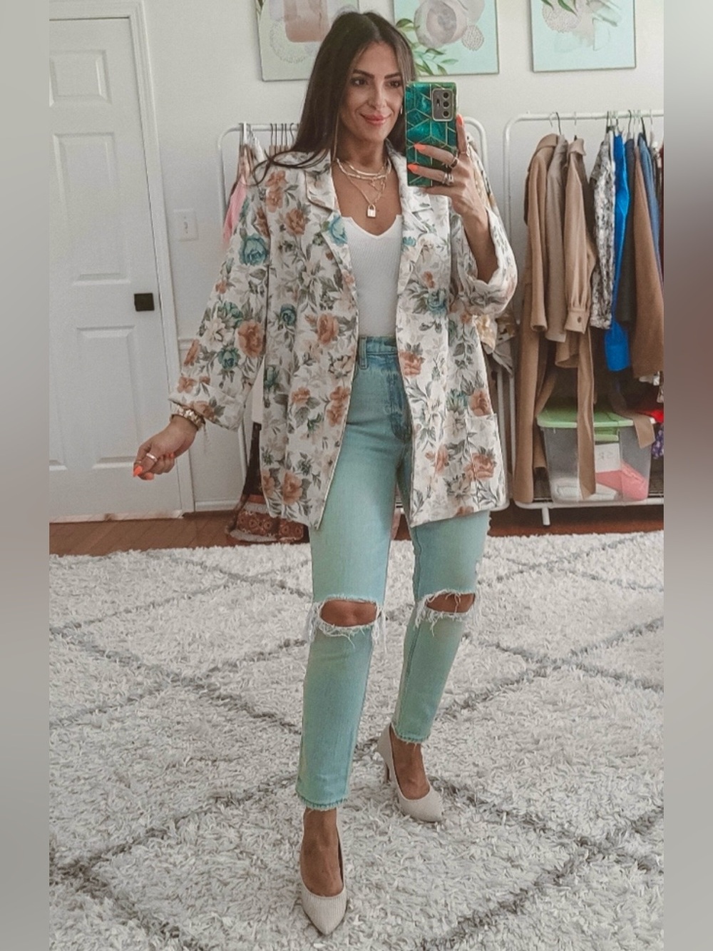 Joanna Vintage Floral Linen Blazer - Picture 7 of 11